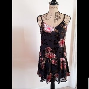 American Eagle Floral Velvet Dress